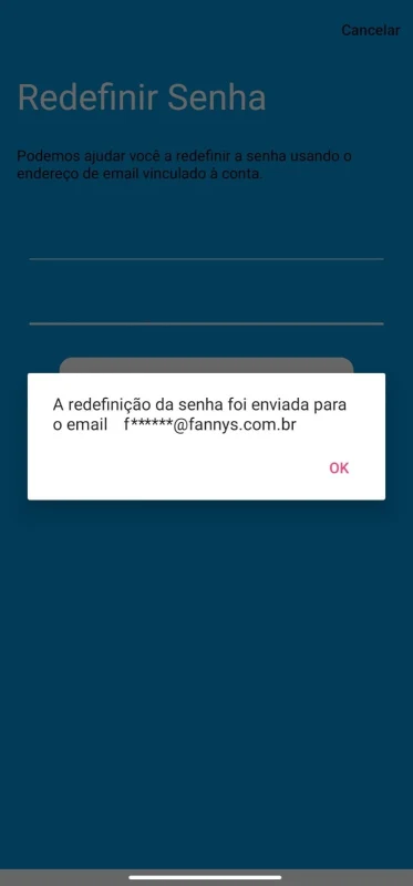 Botão Enviar da recuperação de senha