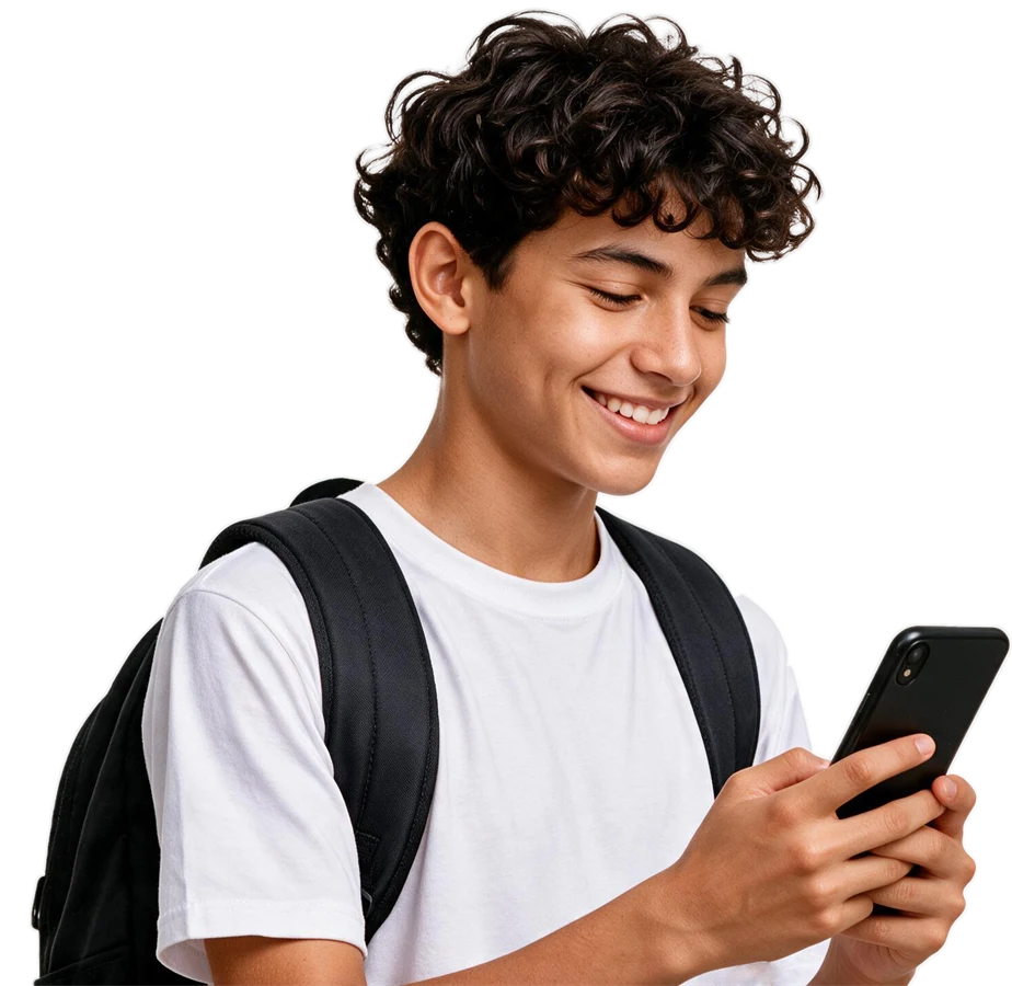 Aluno consultando notas e recados no Acadesc Mobile